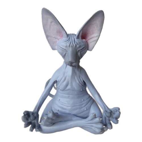 Statue méditation chat sphynx - méditation,