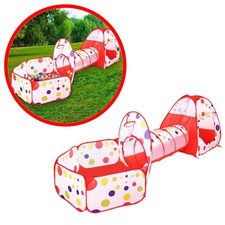 Tente Jeu Enfant 3 Pièces Tunnel Piscine Balles Rouge