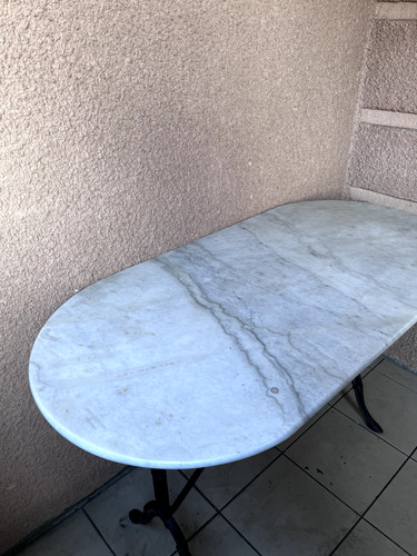Table marbre blanc 120 - table, en