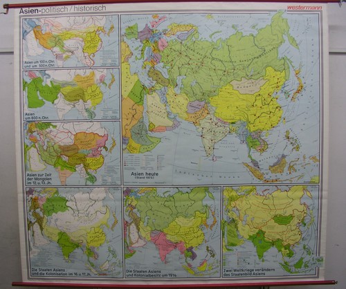Carte murale scolaire asie - murale,