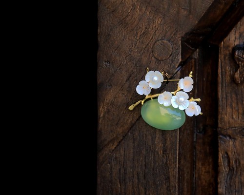Broche doré belle - broche, epoque