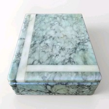  Italy 1960 Tricolor Alabster Box Rosenthal Netter Label MCM Mid Century Marble