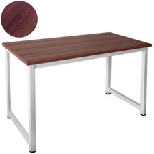 Bureau de Table PC Informatique Blanc Teck 120 x 60 cm Kingpower