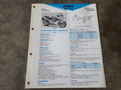 Fiche technique honda cbr1000f - technique,