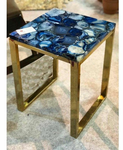 Table pierre agate - table, bleue