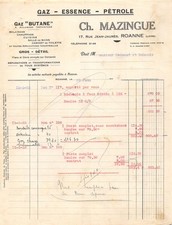 1933 GAZ PETROL PETROLEUM CH MAZINGUE A ROANNE - M. MAINAUD ET DUBOUIS