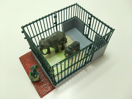 Diorama zoo éléphants - diorama,