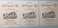 CHÂTEAU LA TOUR de BY - MÉDOC LABELS - CRU BOURGEOIS - 1979-1983-1985- #6731