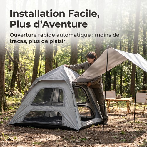 Tente camping avec abri - camping,