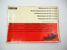 Deutz Fahr M1102 M1202 Combine Harvester Spare Parts List 1977