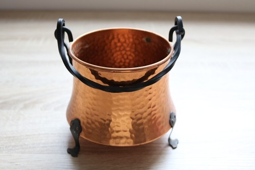 Vintage chaudron cuivre et - vintage,