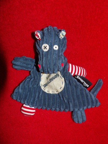 Doudou plat hippopotame bleu - doudou,
