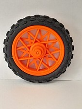 Playmobil wheel rim and tire for motorcycle cross trial stuntschow