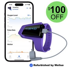 Wellue VisualOxy with O2 Ring Probe Continuous Pulse Oximeter Heart Rate Monitor