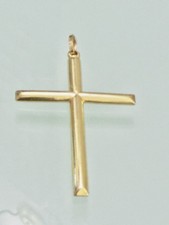 18k 750 Gold Big  54mm Crucifix Cross Pendant No Chain NoJesus Modern Men Women