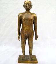 Brass Naked Man Body Model Acupuncture Massage Point Medicine Props Teach Statue