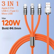 3 in 1 Fast Charging Cable Cell Phone Charger Cord For iPhone Type C Micro
