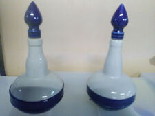 2 Blue and White Alcohol Bottles