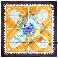 Hermes Scarf VARANGUES 90cm Silk Carre Foulard DIMITRI RYBALTCHENKO