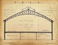 Architect board iron frame with lantern and floor in Claye-Souilly