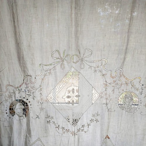 Rideau ancien blanc - , lin