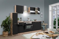 Cuisine Équipée Réspekta Merle 240 CM Noir Chêne