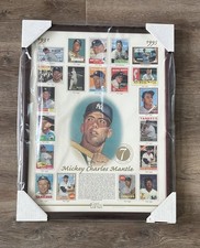 Vintage Mickey Mantle 1995 Topps Baseball Card Sheet Framed Poster 5474/10000