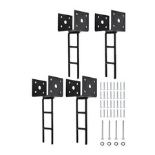 Lot de 4 ancrages de poteau en béton en forme U pour clôture béton humide