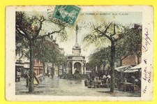 cpa RARE BELGIQUE LIÈGE Le Perron et MARCHÉ aux FLEURS
