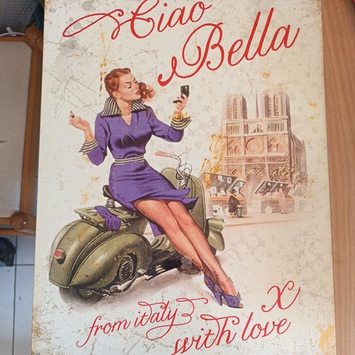 Ciao bella vespa plaque acier - ciao,