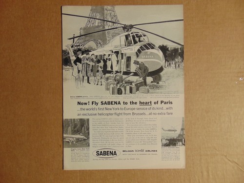 1957 sabena fly helicopter - sabena,