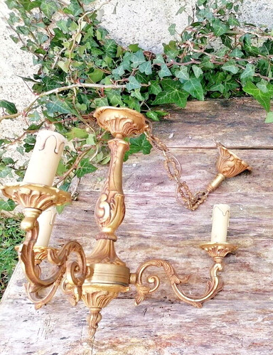 Lustre branches en bronze - 3,