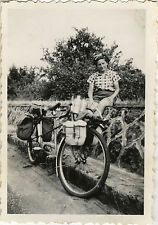 OLD PHOTO - VINTAGE SNAPSHOT - BIKE BICYCLE BICYCLE TANDEM TRAVEL - BIKE BICYCLE