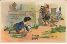 ROOSTER #MK52835 FROBLICA OTERN A CHICKEN A ROOSTER AND CHICKS WAFFLE GILDING