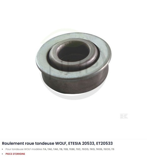 Roulement roue tondeuse wolf - roulement,