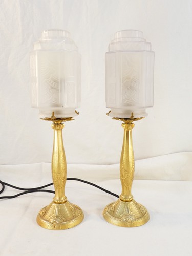Paire lampe art deco - paire, en