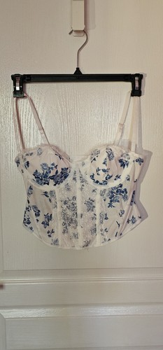 Corset bustier fleuri - blanc, et
