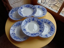 6 Assiettes Creuses faïence Boch La Louviere 1920 30 Modèle Dragons Parfait Etat