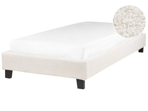 Lit simple bouclé moderne - lit,