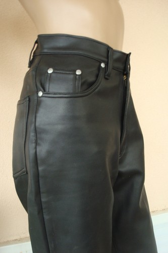 Jeans simili cuir noir marque - noir,