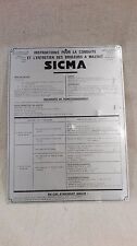 SICMA Plate, Instruction and Maintenance Antique Oil Burner. 05A254