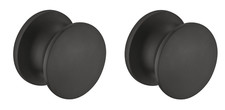 2x Push Lock Bouton pour Château Noir Mat Caravane Boutons Van Ø 23