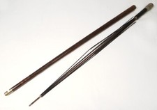 19th Century Cane Silver Metal Headband Wooden Umbrella System Rod