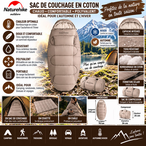 Sac couchage coton chaud - de,