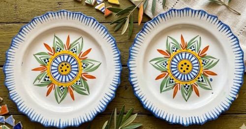 Paire assiettes anciennes en - d'assiettes,
