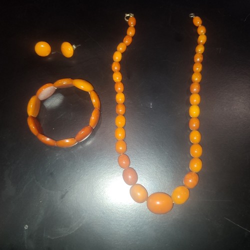 Collier bracelet ambre jaune - ambre,