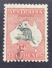 Australia 1932 Kangaroo CofA wmk £2 Black & Red - Fine Used