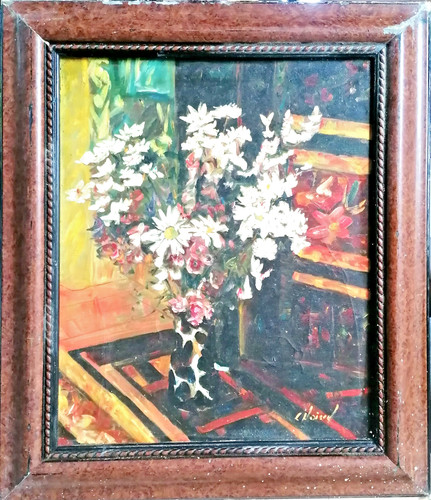 Bouquet fleurs huile - bouquet, de