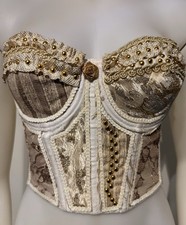 Vintage Corset Gold Emblished Bustier By Blondie