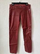 HUDSON JEANS WAX COATED SKINNY ANKLE MID RISE RUST/PAPRIKA NWOT Size 28